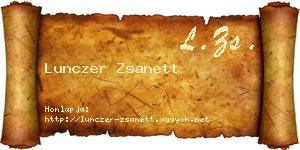 Lunczer Zsanett névjegykártya